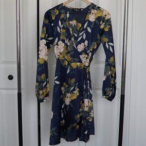 Blue Lulu's Silk Wrap Dress